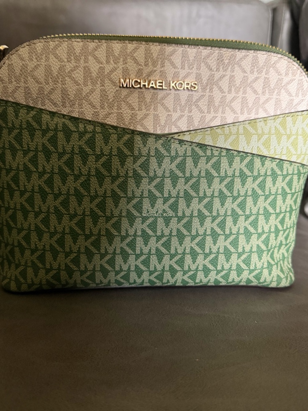 Michael Kors Green Logo Crossbody Bag with card holder
